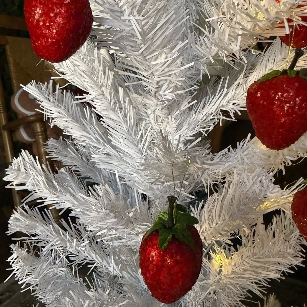 Vintage 1989 Festive Red Strawberry Ornament Set of 6